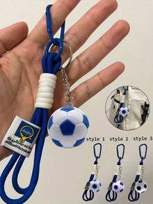 一套时尚合金足球钥匙扣,球绳设计,排球配件 - 非常适合挂在背包、运动包、车钥匙、钱包上,是送给运动爱好者和收藏家的完美礼物,适合日常、办公和旅行,可装饰包包,是返校季、生日、圣诞节、复活节、毕业季等节日的理想礼物。 - 彩色 - 查看 2