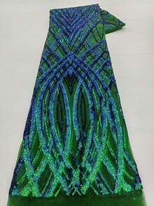 1 Yard /5 Yards Latest 2026 French High-Quality Lace Sequins African Mesh Lace Fabric Latest Design Nigerian 3D Wrap Pattern French Tulle Lace Fabric Is Suitable For Ladies' Wedding Party And Ball Hand-Cutting - A - View 6