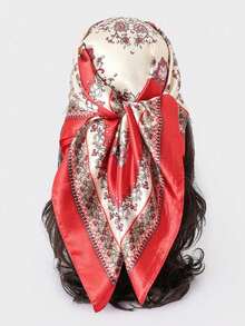 1pc Bandana Style Floral Print Scarf, Versatile Neck Wrap, Shawl - Multicolor - View 8