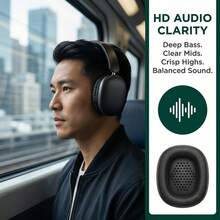 升级版高品质无线耳机，轻巧可折叠，内置麦克风，兼容3.5mm音频线，立体声，适用于笔记本电脑、智能手机、iOS无线游戏，圣诞礼物 - 查看 6