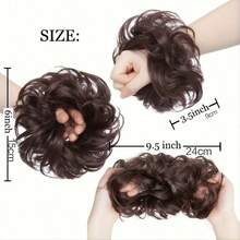 1pc Synthetic Hair Bun Scrunchie, Elastic Wavy Curly Hair Piece For Messy Bun, Hair Accessory For Women And Girls - Multicolor - View 5