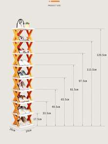 9-Tier Narrow Plastic Vertical Shoe Rack, Space-Saving Freestanding Shoe Organizer, Suitable For Wardrobe, Hallway - Multicolor - View 7