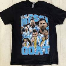 Lionels Messis  Argentina World Cup GOAT Graphic Soccer Tee Shirt Large Black. - màu đen - Xem 1