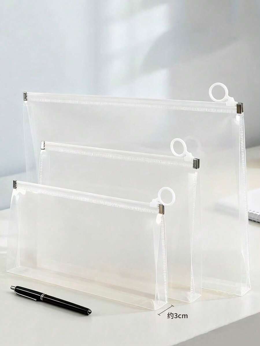1 pieza/9 piezas Bolsa de archivo con cremallera transparente tamaño A4, Bolsa con cremallera tamaño A5, Bolsa de papelería para exámenes personalizada tamaño A6, de gran capacidad, carpeta de archivo expandible, organizador de archivos de plástico PP resistente con cierre, adecuado para la escuela, la oficina y el hogar - A - Ver 1