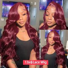 KGIFH 99j Burgundy 360 Lace Front Wigs Human Hair 13x6 Body Wave Lace Front Wigs Human Hair 250% Density 13x4 Glueless Human Hair Wig Pre Plucked With Baby Hair 100% Brazilian Virgin Colored Lace Frontal Wig Human Hair - S99J - 查看 11