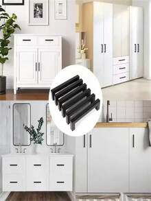 1 Black Cabinet Handle, Matte Black T-Shaped And Square Stainless Steel Kitchen Handles, Furniture Hardware, Door Handles, Cabinet And Wardrobe Drawer Pulls, Cabinet Handles - Black - View 2