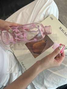 750ml Transparent PC Water Bottle, Cute Bow Design With Leak-Proof Cap, Large Capacity Portable Cup Suitable For Women, Fitness, Travel, School - Multicolor - View 3