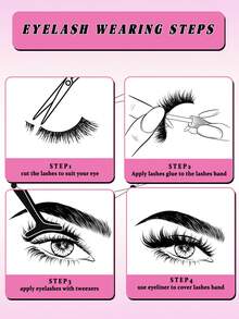 10 Pairs Thick Dramatic False Eyelashes, Soft & Lightweight, Suitable For Beginners And Daily/Party Makeup - Black - View 2