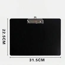 A4黑色塑料文件写字板，文件、账单、菜单夹，文具夹板 - 黑色A4橫款 板夾 - 查看 3