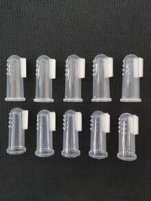 宠物牙刷、狗狗牙刷、猫咪牙刷、狗狗牙齿护理套装、狗狗指套牙刷、狗狗牙齿清洁、猫咪牙刷、狗狗牙刷、幼犬牙刷、宠物牙齿护理 - 彩色 - 查看 4