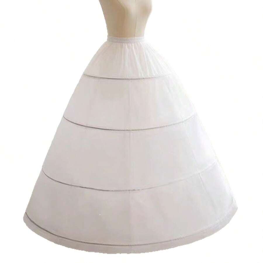 4 Hoop Bridal Petticoat, Wedding Dress Accessories - White - View 1