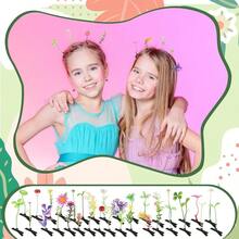 Tigeen 200 Pieces Bean Sprout Hair Clip Funny Plant Hairpins Little Grass Sprout Clips Flower Mushroom Hair Accessories Barrettes Headwear Women Girls Party (Mixed Style) - 200+ 混合風格 - 查看 6