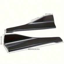 1 Pair Universal Car Rear Bumper Lip Protector - With Installation Hardware Front & Rear Fender Flares, Fits Most Vehicles, Exterior Decoration - A - View 4