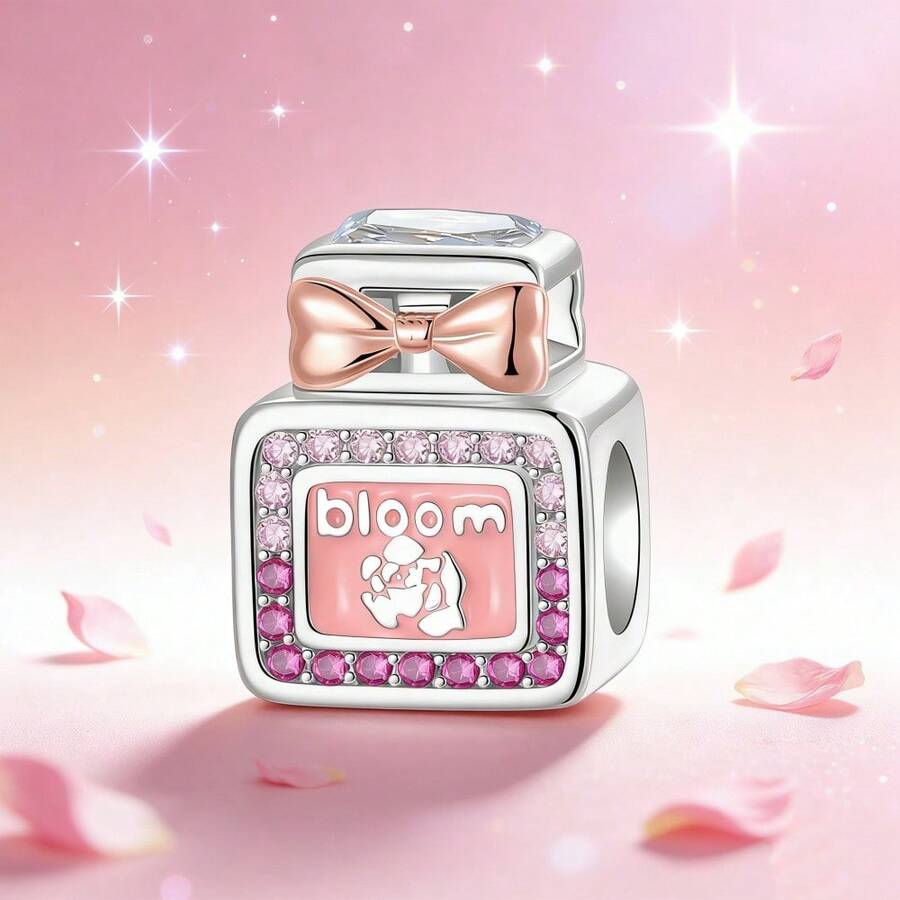 1pc Perfume Bottle Shaped Silver-Plated Pendant, Couples/Best Friends Matching, Romantic Daily Wear, Suitable For Valentine's Day, Birthday, Anniversary, Versatile Gift - Mixed Colors - View 1