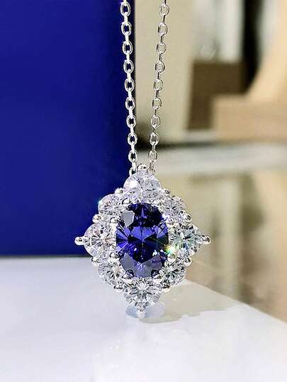 1 PC Romantic Cubic Zirconia Necklace Pendant For Women Valentine's Day Gift Wedding Jewelry