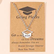 1件简约创意2026不锈钢毕业帽吊坠项链，适合男士佩戴 - 畢業季項鍊 - 查看 8