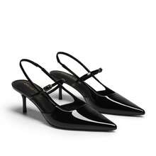 Women's Mary Jane Slingback Kitten Heels, Pointed Toe Low Heel Dress Pumps – 2.36" Comfort Shoes For Office, Wedding & Party - 蒙特內哥羅 - 查看 5