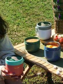1 pièce Tasse de petit-déjeuner à l'avoine, Tasse à yaourt, Tasse à salade, Boîte à bento, Récipient d'avoine scellé, Récipient de petit-déjeuner portable, Réutilisable pour les fruits, les puddings, les yaourts, les salades, les céréales, le lait, la soupe et plus encore. Convient pour la maison, l'école, le bureau, les voyages et les pique-niques en plein air. Cadeau de Noël - Multicolore - Voir 5
