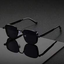 Elegant Business Lightweight Multi-Functional Protective Metal Square Fashion Glasses For Office & Commute - Multicolor - View 3