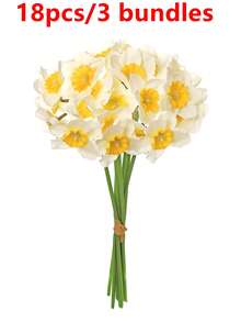 6 pièces/12 pièces Fleurs de jonquille artificielles, fleurs de jonquille jaunes factices pour la décoration de mariage, la décoration de la maison et de la chambre, fleurs factices pour la décoration de la maison et du mariage - Multicolore - Voir 16
