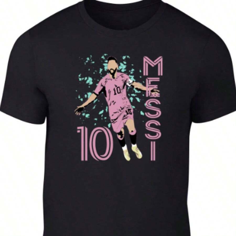 Lionels Messis Miami FC Vices Citys Direct To Garment T-Shirt - 黑色 - 查看 1