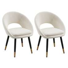Dining Chairs - Beige + Velvet - View 5