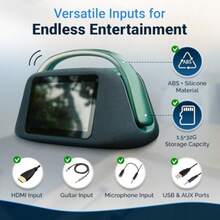 NeoBoomBox - Altavoz portátil inteligente con visualización táctil de 10.1 pulgadas - Hub de entretenimiento Android 13 sonido potente de 80 W   y Spotify Streaming entrada de - Verde - Ver 7