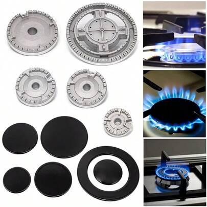Set Of 5 Cooker Hat Set Cooker Oven Gas Hob Rapid Burner Caps Crown Ring Tops Covers Kit Flame