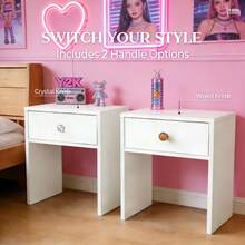 Bedside Table, Modern Style Bedroom Side Table With Storage, Nightstand, Suitable For Living Room And Small Office Spaces (White) - trắng - Xem 3