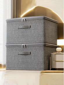 Foldable Storage Box For Home, Wardrobe Organizer Box, Large Capacity Bedding & Down Jacket Storage Box Dress Pants Shoes Jeans Boots Skirt Bedroom, Home Storage, Winter Clothes, Elegant Woman Dresses, Spring Outfits For Women,Summer Tops Storage - Grey - View 2