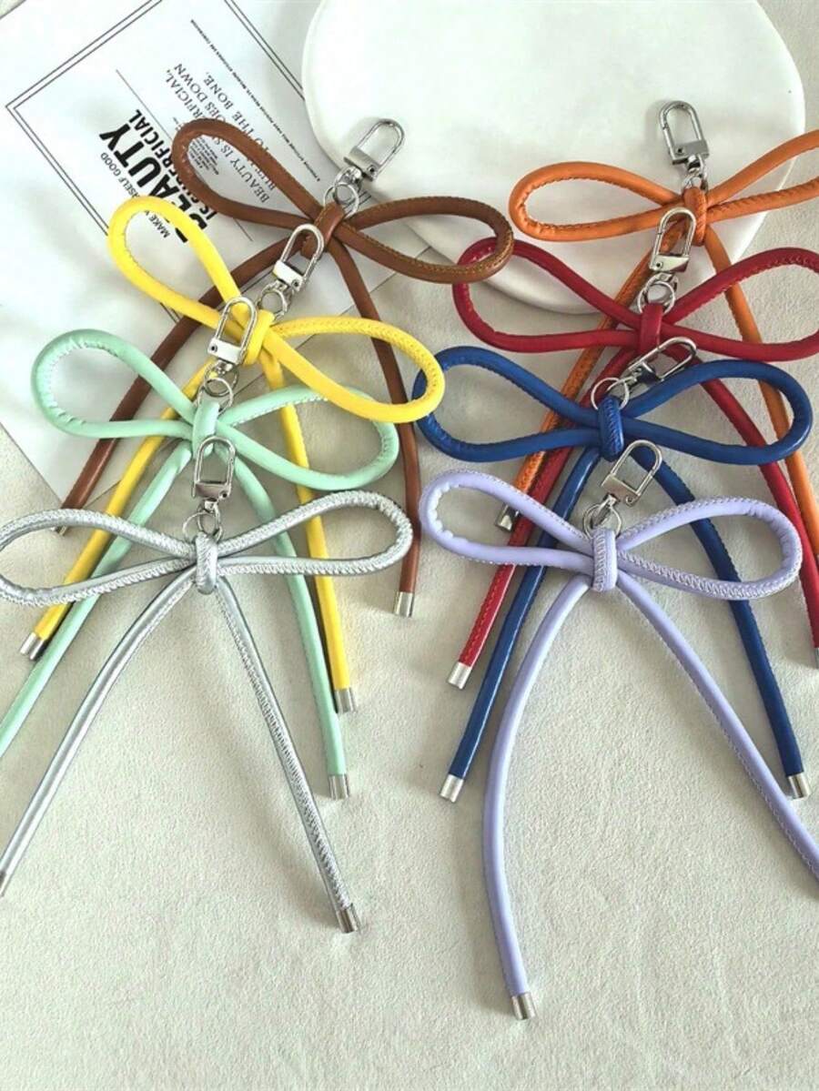 Un llavero con una cuerda de lazo, un colgante de creación de cuerda hecha a mano, un accesorio de mochila bolso de auriculares, adecuado como regalo de cumpleaños, llade de Señora, accesorio de Señora, regalo de regreso a la escuela, regalo de pareja, regalo de cumpleaños, regalo de fiesta o recuerdo de evento - Rojo - Ver 1