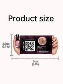 Customized Foldable Nail Technician Business Card Template, 200/500/1000 Pcs, Personalized With Photos And Text, Includes QR Code Design, Customized Pink And Black Fashionable Nail Salon Promotion Cards, Client Contact Cards - Multicolor - View 7