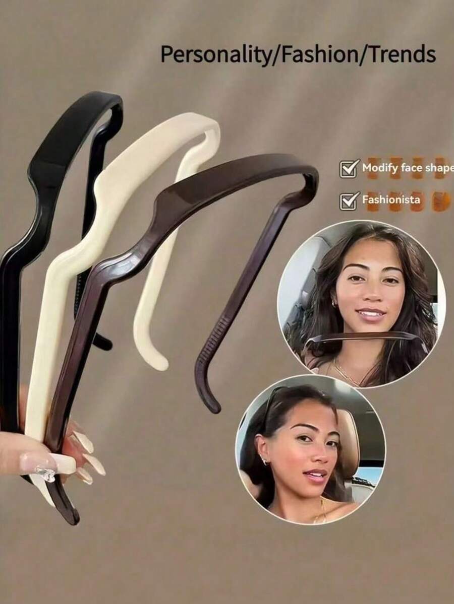 6/3/1件装夏季新款时尚头巾 - 塑料材质，简约设计，适合春季长发，是母亲节/复活节、海滩、泳池或休闲装扮的理想之选，沙滩巾 | 简约围巾 | 塑料围巾，发带，女士发饰，女士礼物 - 彩色 - 查看 1