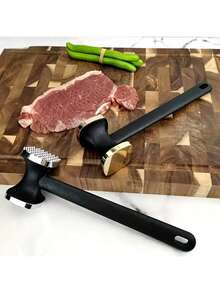 Double-Sided Meat Tenderizer, Steak Hammer, Double-Sided Pounding Tool, Garlic Crusher, Meat Tenderizer, Chicken Shredder, Manual Meat Grinder, Multi-Functional Steak & Chicken Meat Tenderizer - Multicolor - View 4
