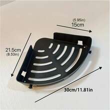 2 piezas Estantería de ducha angular - Estante de baño adhesivo, organizador de champú y artículos de tocador montado en la pared, material impermeable y resistente a la oxidación, incluye almohadillas adhesivas, ganchos laterales con orificios de drenaje. Estantería de baño. Regalo de Pascua, regalo del Día de la Madre - Negro - Ver 12