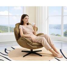 Chairus 1PC Swivel Chenille Lounge Chair (Living Room/Bedroom) - Yellow - View 4