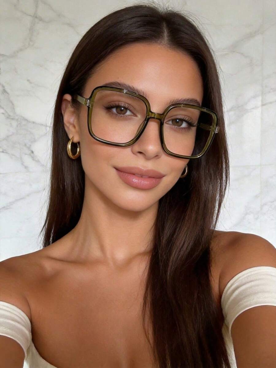 1-4 Pairs Women's Elegant Minimalist Modern Tech-Inspired Transparent Glasses, Suitable For Office, Reading And Daily Wear - trắng - Xem 1