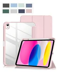 Wenlaty Compatible With 10th Generation Case 10.9 Inch 2022, For 11th Generation Case (A16) 11 Inch 2025 With Pencil Holder, Trifold Stand Protective Cover, Auto Wake/Sleep - Pink - View 12