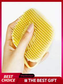 1 pièce Brosse de toilettage pour animaux de compagnie, outil de toilettage pour chien, brosse de massage en caoutchouc silicone avec boîte de rangement pour shampooing, convient pour le bain et le toilettage quotidien des chats et des chiens - Multicolore - Voir 6
