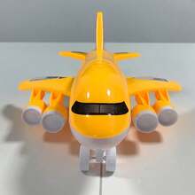Juego de avión de juguete grande y amarillo, aprende y entiende el conocimiento de la aviación civil, regalo de cumpleaños para niños, regalo de Año Nuevo - Amarillo - Ver 7