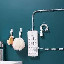 40 piezas de clips de cable de plástico transparente - Organizador de cables transparente adecuado para pared y escritorio, soportes de cable adhesivos - Brida para cables - Ver 6