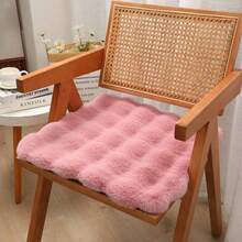 1 buah Bantal Persegi Bulu Kelinci Imitasi Lembut dan Halus Berukuran 45cm, Alas Kursi, Alas Bangku, Alas Pantat Hangat, Bahan Poliester Premium, Tebal dan Empuk, Lembut dan Halus, Cocok untuk Kursi Makan, Kursi Bos, Kursi Putar, Kursi Komputer, Hadiah Natal, Hadiah Liburan - A - View 9