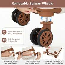 15-Inch Cabin Suitcase (40x30x20 Cm) Under-Seat Luggage, ABS/PC Hard Shell Trolley With 4 Removable 360° Swivel Wheels And 3-Digit Lock, Lightweight Small Travel Trolley For Christmas Holidays, New Year's Holidays, Solo Travel, Weekend City Breaks, Business Trips, Unisex For Women And Men - 米色 + 棕色 - 查看 10