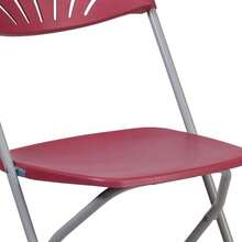 2 Pack HERCULES Series 650 Lb Capacity Burgundy Plastic Fan Back Folding Chairs – Heavy Duty, Portable Seating For Events, Parties, And Outdoor Use - Burgundy + Set Of 2 - View 7