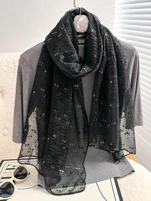 1 chiếc khăn bandana nữ, khăn choàng nhẹ, đơn sắc đính sequin, thích hợp dùng làm khăn trùm đầu, khăn trùm đầu kiểu Trung Đông, khăn trang trí, khăn choàng chống nắng, hoàn hảo cho sử dụng hàng ngày. - Vàng - Xem 8