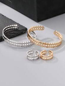 1pc Fashionable Minimalist Elegant Cubic Zirconia Women's Bracelet, Women's Jewelry, Gold-Plated Bracelet, Silver-Plated Bracelet, Daily Wear, Valentine's Day Gift, Ramadan Distribution, Ramadan Dishes, Eid Al-Fitr Gift, Eid Al-Fitr Giveaway - Style a Silver - View 5