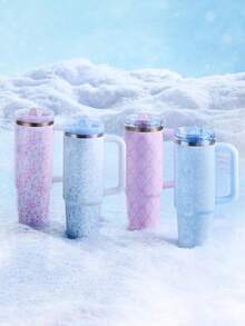 STANLEYo X LOVESHACKFANCYo 40oz / 1183ml Limited Edition QUENCHERs H2.0 With Straw Tumbler. Baby Bow (Peppermint Pink), Coquette Bow (Chantilly),  Coquette Bow Winter Ice, Toscana Toile Alpine Blue. Double-Wall Vacuum Insulation. Both Hot And Cold Water Can Be Kept. Suitable For Outdoor Activities, Travel, Camping, Work, And School. The Best Gift To Girlfriend, Mother, Wife, Sister, Or Good Friend. - 40oz/1183ml - Xem 1