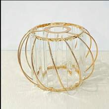 1pc Luxury Sparkling Modern Crystal Glass Lamp Shade, Suitable For Living Room, Bedroom And Bathroom, Transparent Crystal Pendant Light With Geometric Lines, Refracting Dreamy Radiance (Lamp Shade Only, No Light Source!) - Lantern Lampshade - View 7