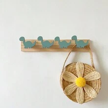 1pc Dinosaur Wall Hook Rack, Creative Home Wall Decor, Nordic Style Dinosaur Coat Hook, Children's Room Clothes Hanging Rack - Green Brachiosaurus - View 4