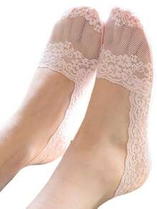5双樱花蕾丝衬里袜 - 彩色 - 查看 3